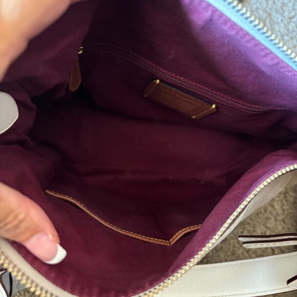 Coach Shay Shoulder Bag Signature Canvas Strap Purse White Chalk Handbag - Picture 6 of 9